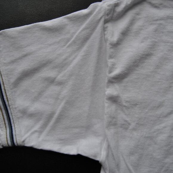 Quicksilver Embroidered Small White & Blue Short Sleeve Shirt - Picture 4 of 5